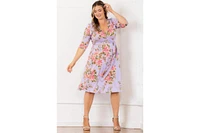 Kiyonna Plus Signature Print Wrap Dress