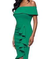 Betsy & Adam Women's Ruffled Off-The-Shoulder Sheath Dress