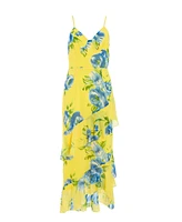 Quiz Women's Floral Chiffon Frill Detail Maxi Dress
