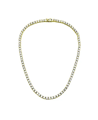 White Gold Plated And 14k Gold Plated Cubic Zirconia 3MM Tennis Necklace