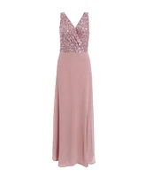 Quiz Women's Chiffon Embellished Wrap maxi Dress
