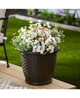 Suncast Sonora Resin Wicker Planter for Indoor & Outdoor Use