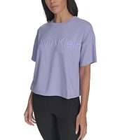 Calvin Klein Performance Women's Cotton Raised Logo Cropped T-Shirt