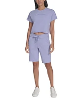 Calvin Klein Performance Women's French Terry 2-Tone Logo Crop T-Shirt