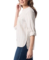 Gloria Vanderbilt Women's Sabina Linen Split-Neck Shirt