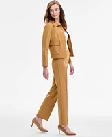 Anne Klein Women's High-Rise Front-Pleat Straight Pants