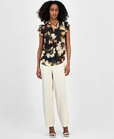 Anne Klein Women's Ruffle-Sleeve Tie-Neck Blouse