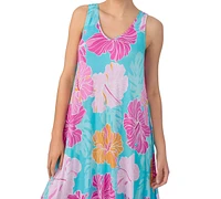 Ellen Tracey Women's Sleeveless Handkerchief-Hem Nightgown