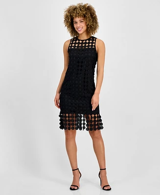 Anne Klein Women's Circle Fringe Sleeveless Sheath Dress