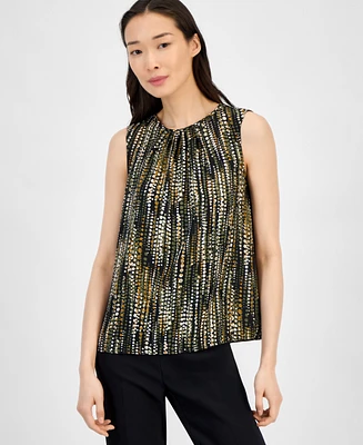 Anne Klein Women's Round Neck Sleeveless Top