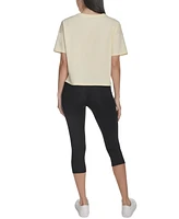 Calvin Klein Performance Women's Glitter Logo High-Low Cropped Tee