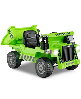 12V Kids Ride-On Dump Truck with Electric Dump Bed and Remote Control