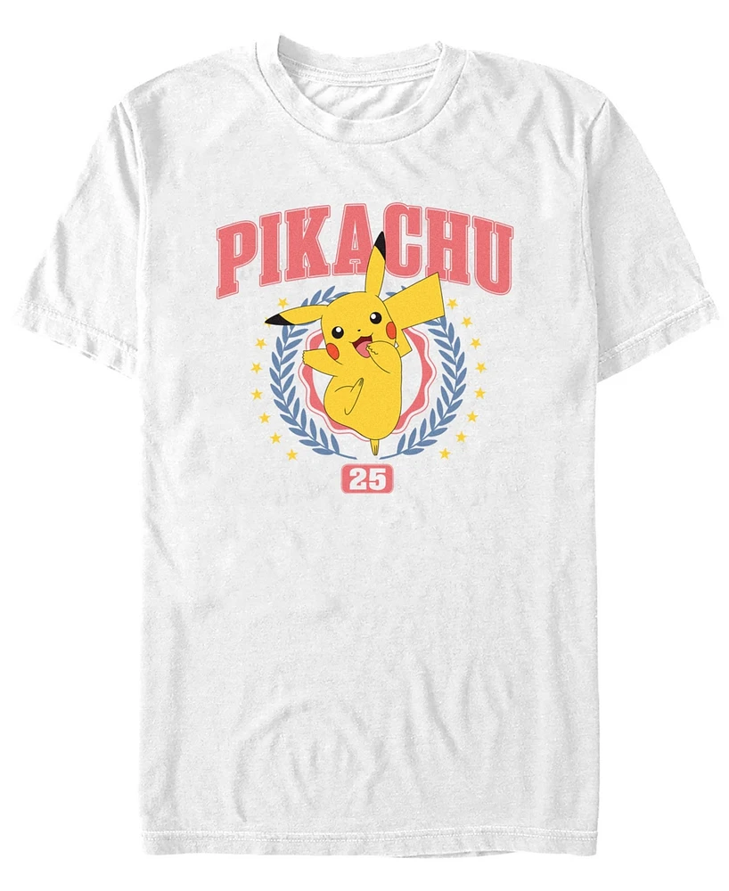 Pokemon Men's Pikachu Collegiate Short Sleeve T-Shirt