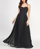 Seni & Cade Juniors' Sweetheart-Neck Sleeveless Gown