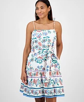julia jordan Women's Printed Sleeveless Fit & Flare Dress