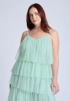 Eloquii Plus Tulle Ruffle Cami