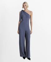 Mango Women's Asymmetrical Satin Jumpsuit