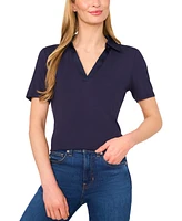 CeCe Women's Contrast-Trim Short Sleeve Polo Shirt