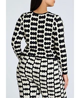 Eloquii Plus Cropped Sweater With Pattern