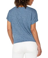 Liverpool Los Angeles Women's Twist-Front Crewneck Top