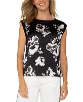 Liverpool Los Angeles Women's Printed Satin-Front Top