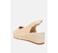 Yarael Croco Peep Toe Wedges