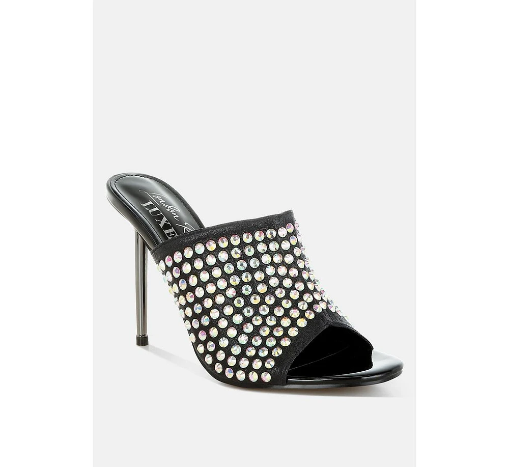 Farasha Ab Rhinestone Slip-On Stiletto Heels