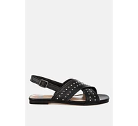 Calluna Stud Embellished Buckled Flats