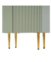 Casainc 21.6" Green Bathroom vanity, Combo Cabinet, Bathroom Storage Cabinet, Single Ceramic Sink, Left side storage