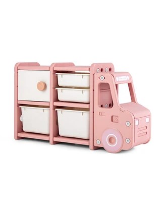 Toddler Truck Storage Organizer with Plastic Bins
