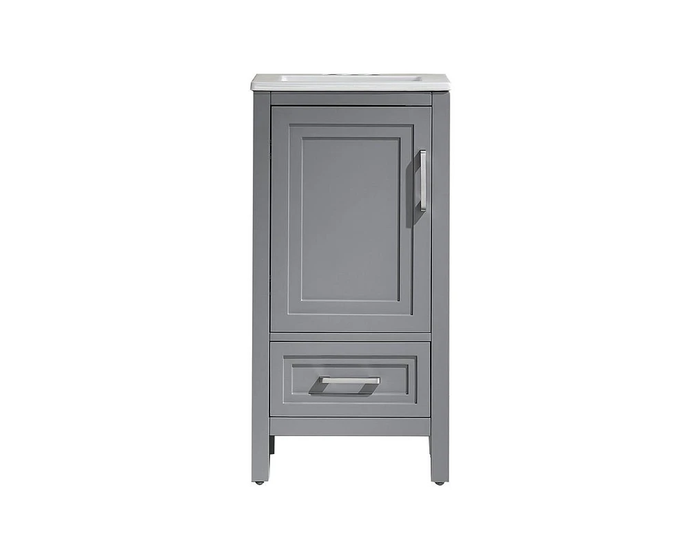 Casainc Fully Assembled 18" Freestanding Single Bathroom Vanity with 2 Handles Sets