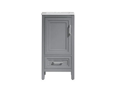 Casainc Fully Assembled 18" Freestanding Single Bathroom Vanity with 2 Handles Sets