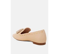 Philoha Studs & Tassels Detail Flat Loafers