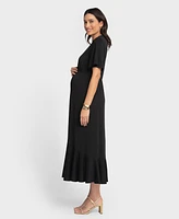 Seraphine Women's Maternity Frill Sleeve Maxi Dress
