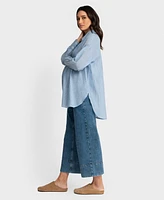 Seraphine Women's Maternity Pintuck Ticking-Stripe Shirt Top