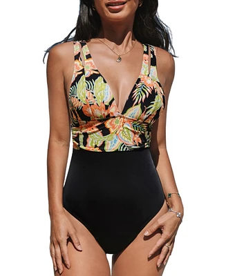 Cupshe Women's Island Vibes Tropical One-Piece Swimsuit