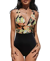 Cupshe Women's Island Vibes Tropical One-Piece Swimsuit