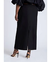 Eloquii Plus Linen Blend Column Skirt