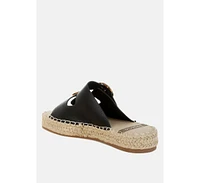 Palala Genuine Soft Leather Square Toe Espadrilles