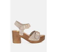 Lhasa Real Suede Leather Clog Sandals