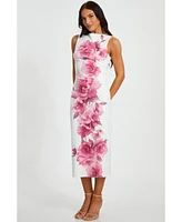 Quiz Women's Floral Print Scuba Crepe Maxi Dress