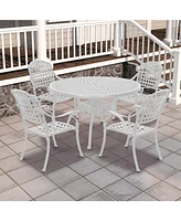 Mondawe Outdoor Cast Aluminum Dining Armchair