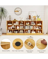 3-Tier Open Bookcase 8-Cube Floor Standing Storage Shelves Display Cabinet