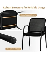 Waiting Room Chair Set of 2 Office Guest Chairs with Ergonomic Mesh Backrest