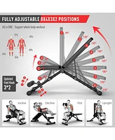 Joroto MD35 Adjustable Weight Bench 8x4x3x2 Positions- 700 Pounds Load Foldable Strength Training Benches for Full Body Workout Bench Press (With Fast