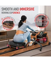 Joroto Rowing Machines for Home Use, Foldable Rower Machine with Bluetooth Monitor, Tablet Holder Water Rowing Machine