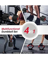 Joroto Adjustable Dumbbell Set, Weights Dumbbells Set with Connector, 4 in1 Workout Weight Set for Home Gym Used as Barbell, Kettlebells, Push up Stan