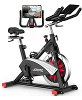 Joroto X2|X2PRO Exercise Bike, X4S Bluetooth Stationary Indoor Cycling Bike with Readable 100 Levels Magnetic Resistance, Plus 12.6 inch Tablet Bracke