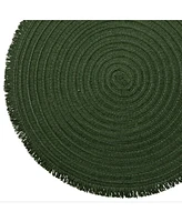 Dainty Home Antigua 15" Round Woven Placemats Set of 6 - Durable, Reversible & Non-Slip Table Mats