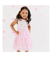 Sweet Wink Toddler Girls Ditsy Floral Short Sleeve Tutu Dress